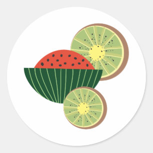 Adesivo Redondo Melancias e kiwis