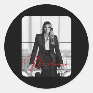 Adesivo Redondo Melania Trump 2025 Foto de Inauguração de Primeira