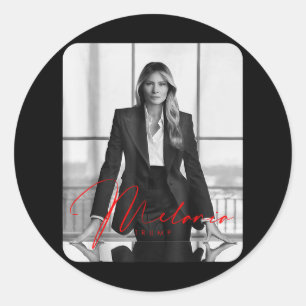 Adesivo Redondo Melania Trump 2025 Foto de Inauguração de Primeira