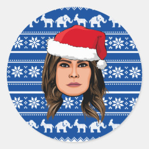 Adesivo Redondo MELANIA TRUMP Christmas