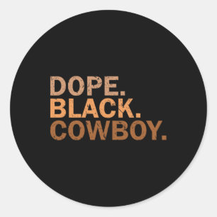 Adesivo Redondo Melanin Black African Rodeo Cowb