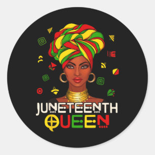 Adesivo Redondo Melanin Black Queen Women Cabeça de Liberdade