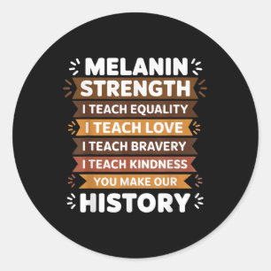 Adesivo Redondo Melanin Educator Ideia Para Mulheres Professoras N
