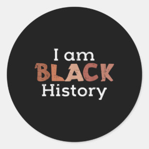 Adesivo Redondo Melanin I Am Black History African Heritage Men Wo
