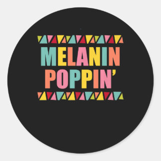 Adesivo Redondo Melanin Poppin 1990s Hip Hop Dance Black Pride