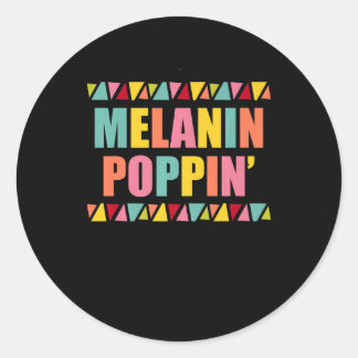 Adesivo Redondo Melanin Poppin 1990s Hip Hop Dance Black Pride