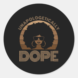 Adesivo Redondo Melanina Afro Rainha Negra, Drogada Indesculpável