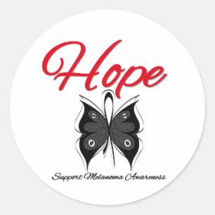 Adesivo Redondo Melanoma Hope Butterfly