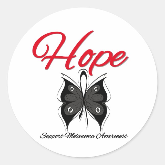 Adesivo Redondo Melanoma Hope Butterfly (Frente)