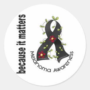Adesivo Redondo Melanoma Skype Cancer Flor Friso 3