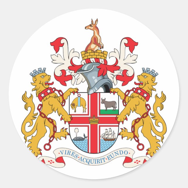 Adesivo Redondo melbourne, Austrália (Frente)