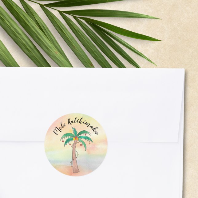 Adesivo Redondo Mele Kalikimaka (Criador carregado)