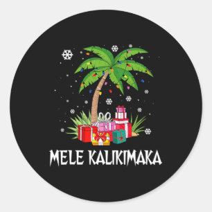 Adesivo Redondo Mele Kalikimaka Família das Palmeiras de Natal do