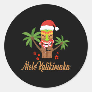 Adesivo Redondo Mele Kalikimaka Feliz Natal Natal Gift
