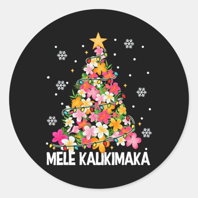 Adesivo Redondo Mele Kalikimaka Havaí Natal Gir (Frente)