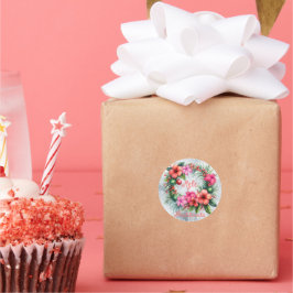 Adesivo Redondo Mele Kalikimaka Havaiano Hibiscus