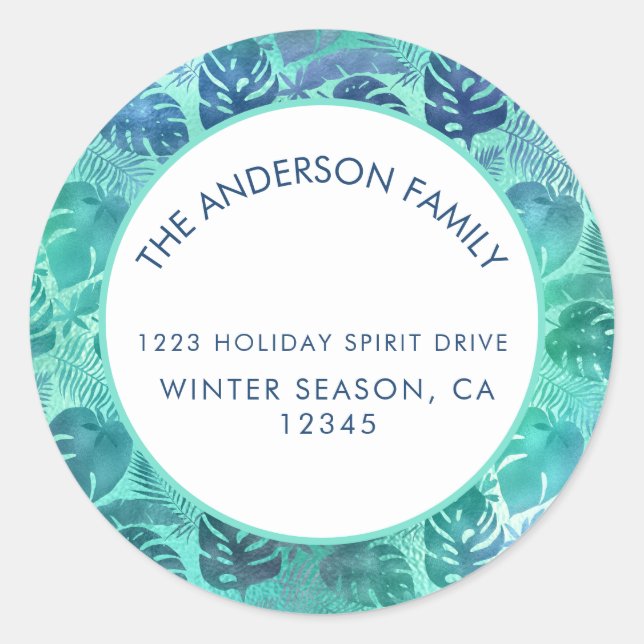 ADESIVO REDONDO MELE KALIKIMAKA HAWAIIAN TROPICAL BEACH (Frente)