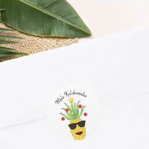 Adesivo Redondo Mele Kalikimaka Pineapple