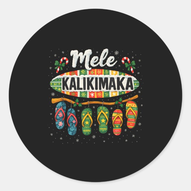 Adesivo Redondo Mele Kalikimaka Trocal Christmas Flip Flop  (Frente)