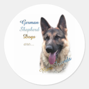 Adesivo Redondo Melhor amigo 2 do cão de german shepherd -
