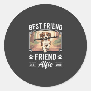 Adesivo Redondo Melhor Amigo Alfie Amante de Cães