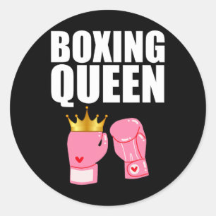 Adesivo Redondo Melhor Arte de Boxe Para Luvas de Boxe de Mulheres