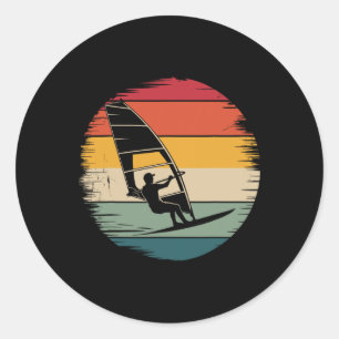 Adesivo Redondo Melhor Arte de Windsurf para Homens Mulheres Vento