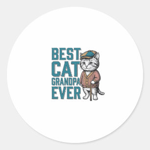 Adesivo Redondo Melhor Avô de Gato de Todos os Tempos Camisa Vinta