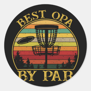 Adesivo Redondo Melhor Avô Por Par Divertido Disc Golf Avô