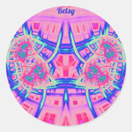 Adesivo Redondo MELHOR, Azul Rosa e Verde, DIVERTIDOS! ~