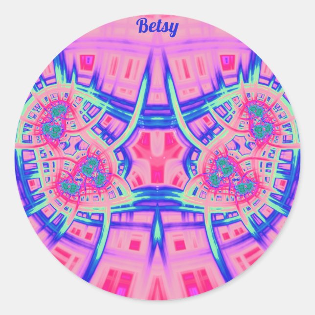 Adesivo Redondo MELHOR, Azul Rosa e Verde, DIVERTIDOS! ~ (Frente)