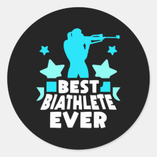 Adesivo Redondo Melhor Biatleta Ever Sports Biathlons Biathlon
