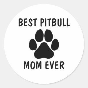 Adesivo Redondo Melhor cão PITBULL que mãe já fez o texto personal