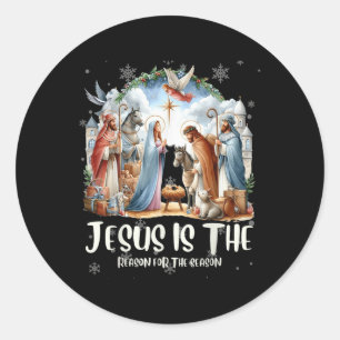Adesivo Redondo Melhor Cena de Natividade Jesus Legal de Natal Chr