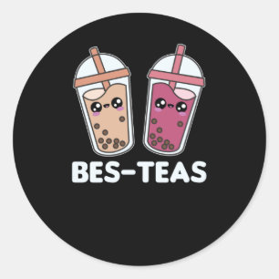 Adesivo Redondo Melhor Chás - Bolha Tea Kawaii Boba Tea Love