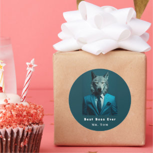 Adesivo Redondo Melhor Chefe Nunca