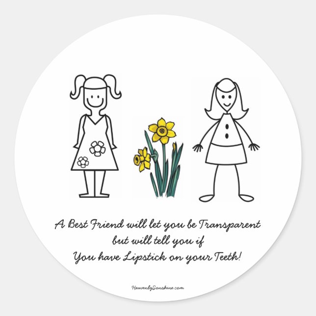 Adesivo Redondo Melhor Coleção de Amigos Transparente (Frente)