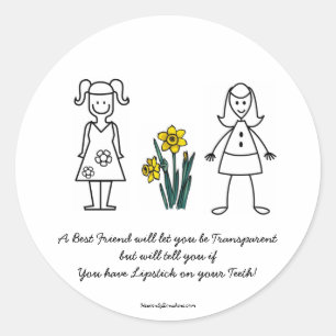 Adesivo Redondo Melhor Coleção de Amigos Transparente