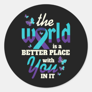 Adesivo Redondo Melhor com você Sensibilização suicida Saúde menta