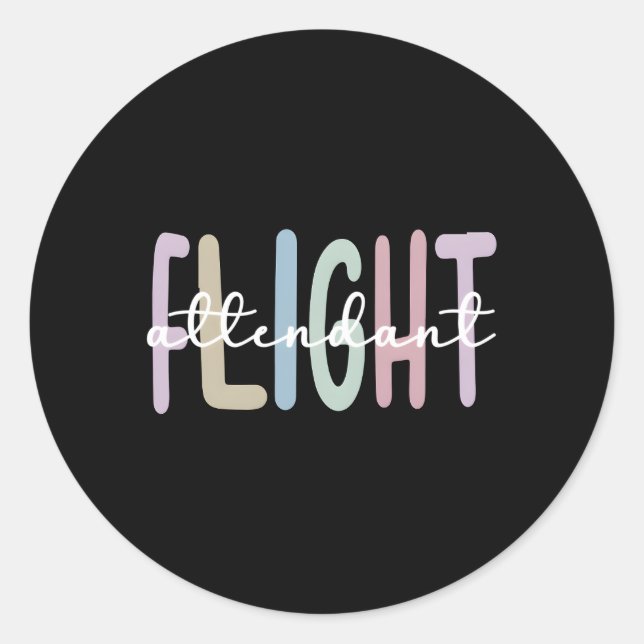 Adesivo Redondo Melhor Comissária de Apreciação de Voo Stewardese (Frente)