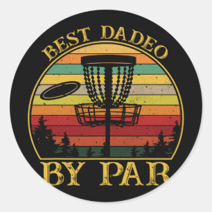 Adesivo Redondo Melhor Dadeo Por Par Divertido Pai de Disc Golf 