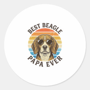 Adesivo Redondo Melhor Design de Camisa de Papai de Beagle Vintage
