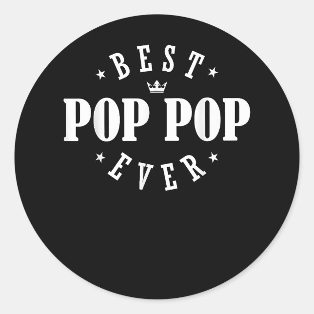 Adesivo Redondo Melhor Design de Pop de Pop nunca - Pop de Pop (Frente)