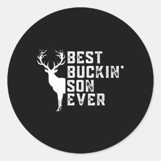 Adesivo Redondo Melhor Filho De Buckin Caça Buddy Deer Hunting D