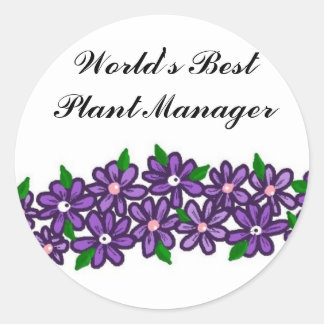 Adesivo Redondo Melhor Gerente de Plantas do Mundo