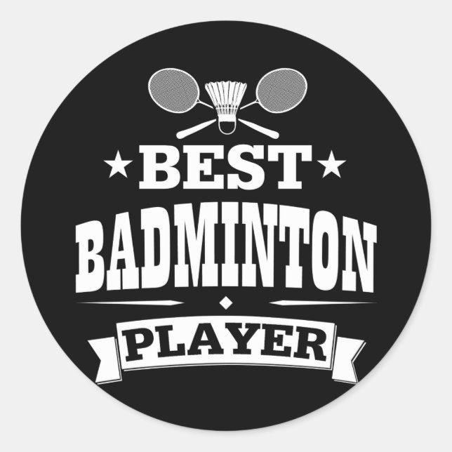 Adesivo Redondo Melhor jogador de Badminton (Frente)