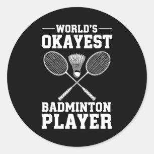 Adesivo Redondo Melhor jogador de badminton do mundo
