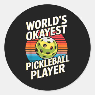 Adesivo Redondo Melhor jogador de pickleball do mundo