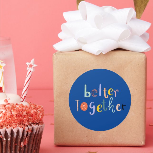 Adesivo Redondo Melhor Juntos (Festa)