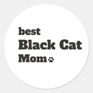 Adesivo Redondo Melhor Mãe de Gato Preto de Todos os Tempos Adesiv